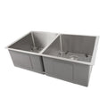 33 in. Undermount Double Bowl Stainless Steel Kitchen Sink A38434