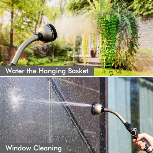 Heavy Duty Metal Garden Hose Wand with 10 Spray Patterns T997411