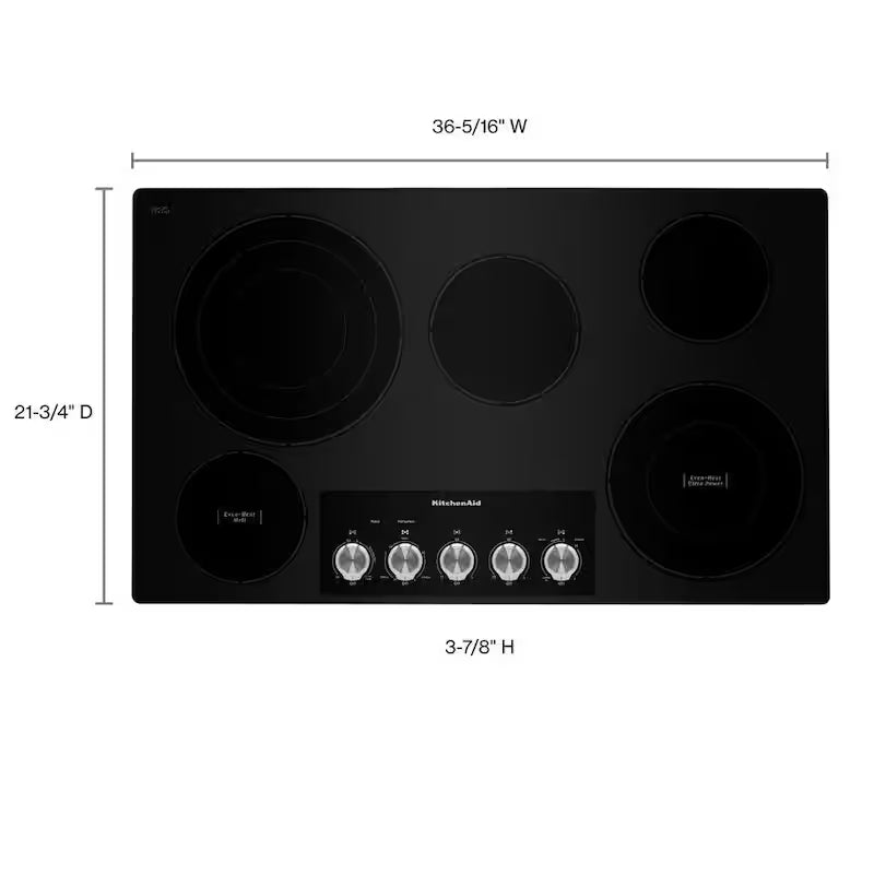 Black 5 Elements Electric Cooktop with Knob Controls V77346