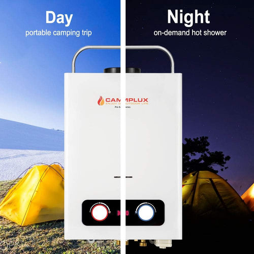 1.58 GPM Tankless Propane Water Heater with Portable Handle, White E924