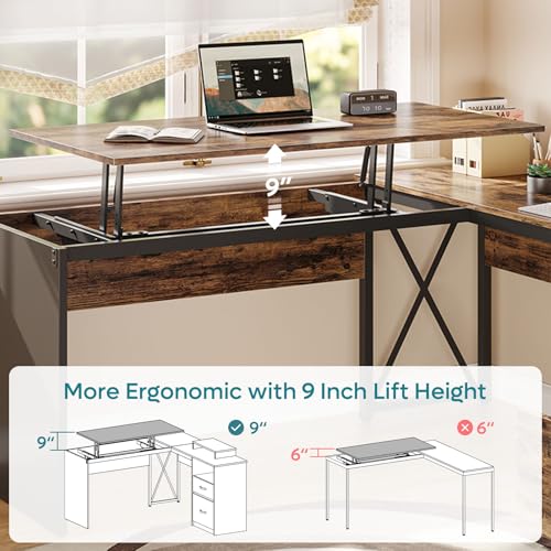 L Shaped Desk with File Drawer X690