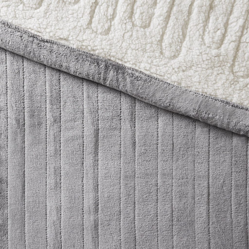 King Grey Knitted Electric Blanket J3025