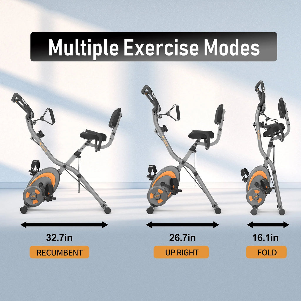 Folding Recumbent Exercise Bike with Resistance Bands L117374