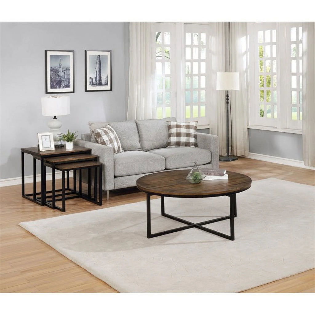 Round Acacia Wood Coffee Table X2300