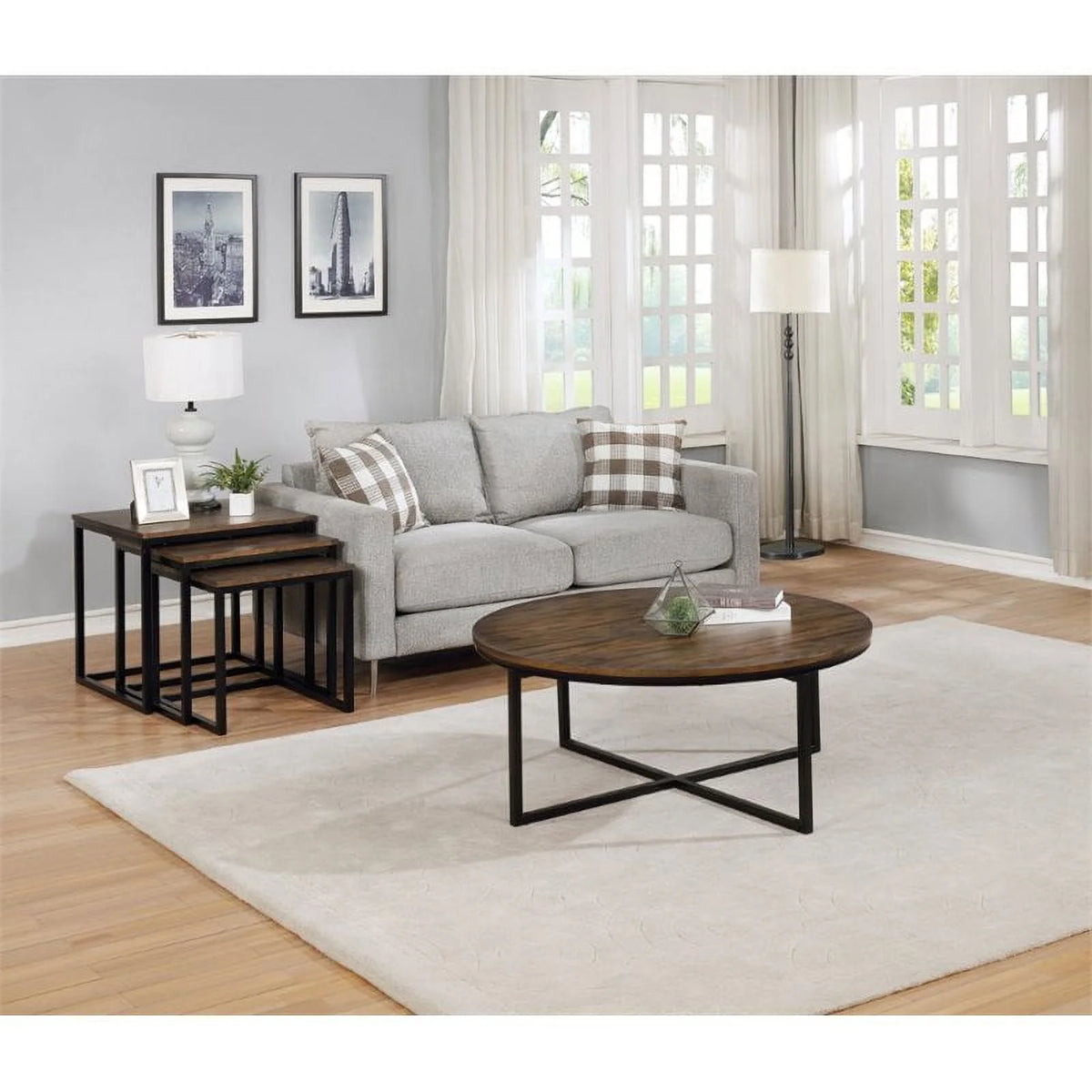 Round Acacia Wood Coffee Table X2300