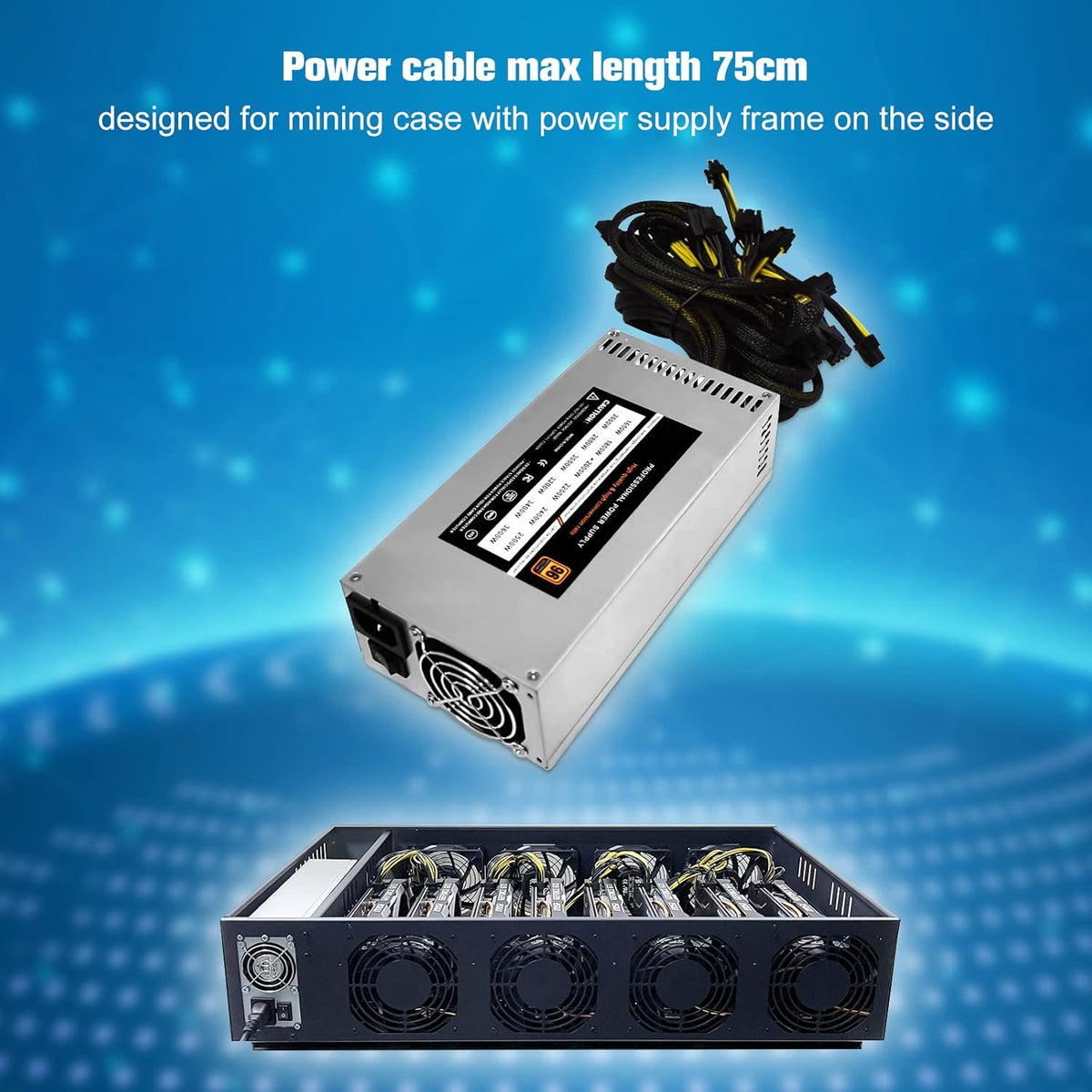 2500W 2U Single Channel Mining Power Supply V896