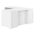 White L-Shaped Executive Desk H2397