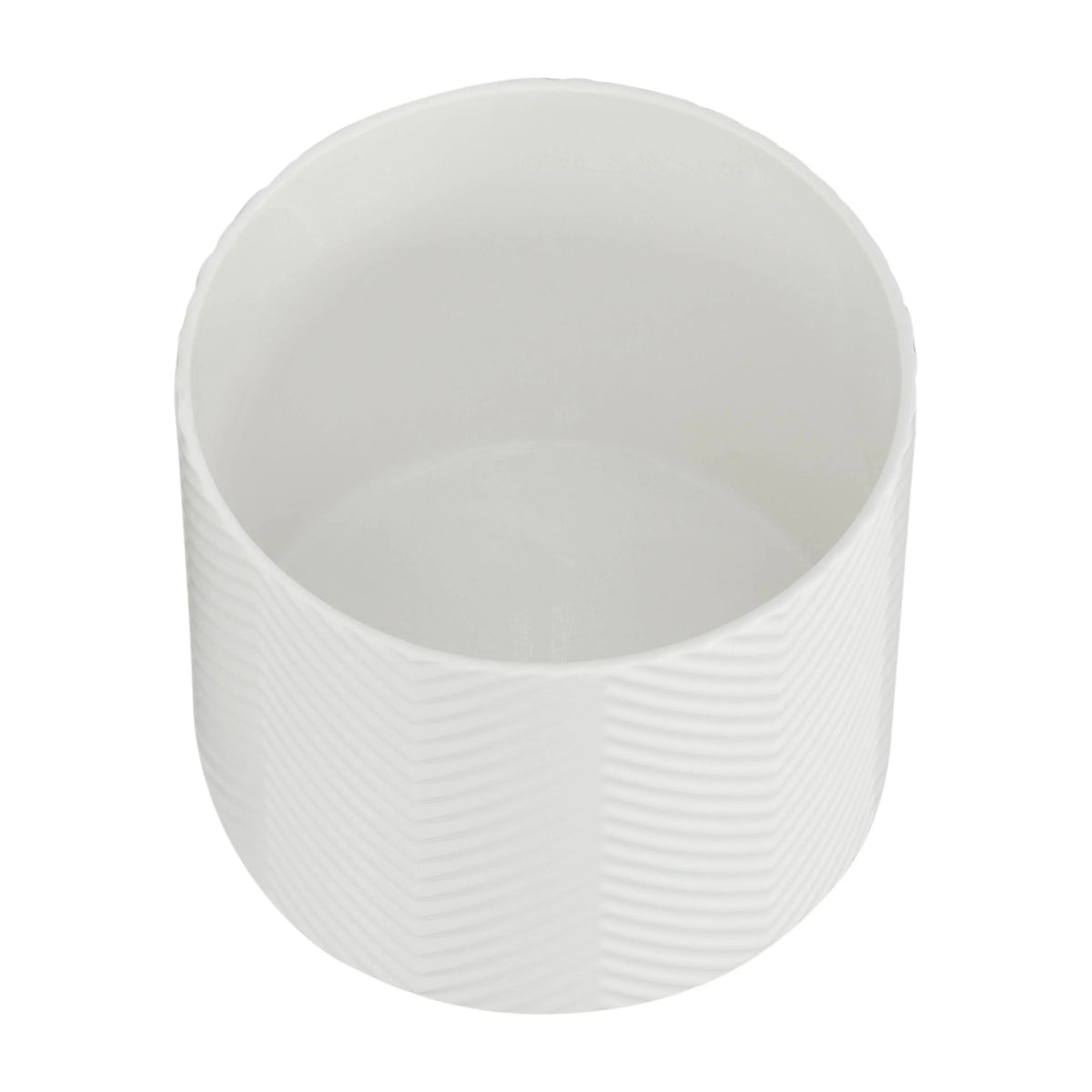 12" Ceramic Chevron Planter with Wood Stand G863540