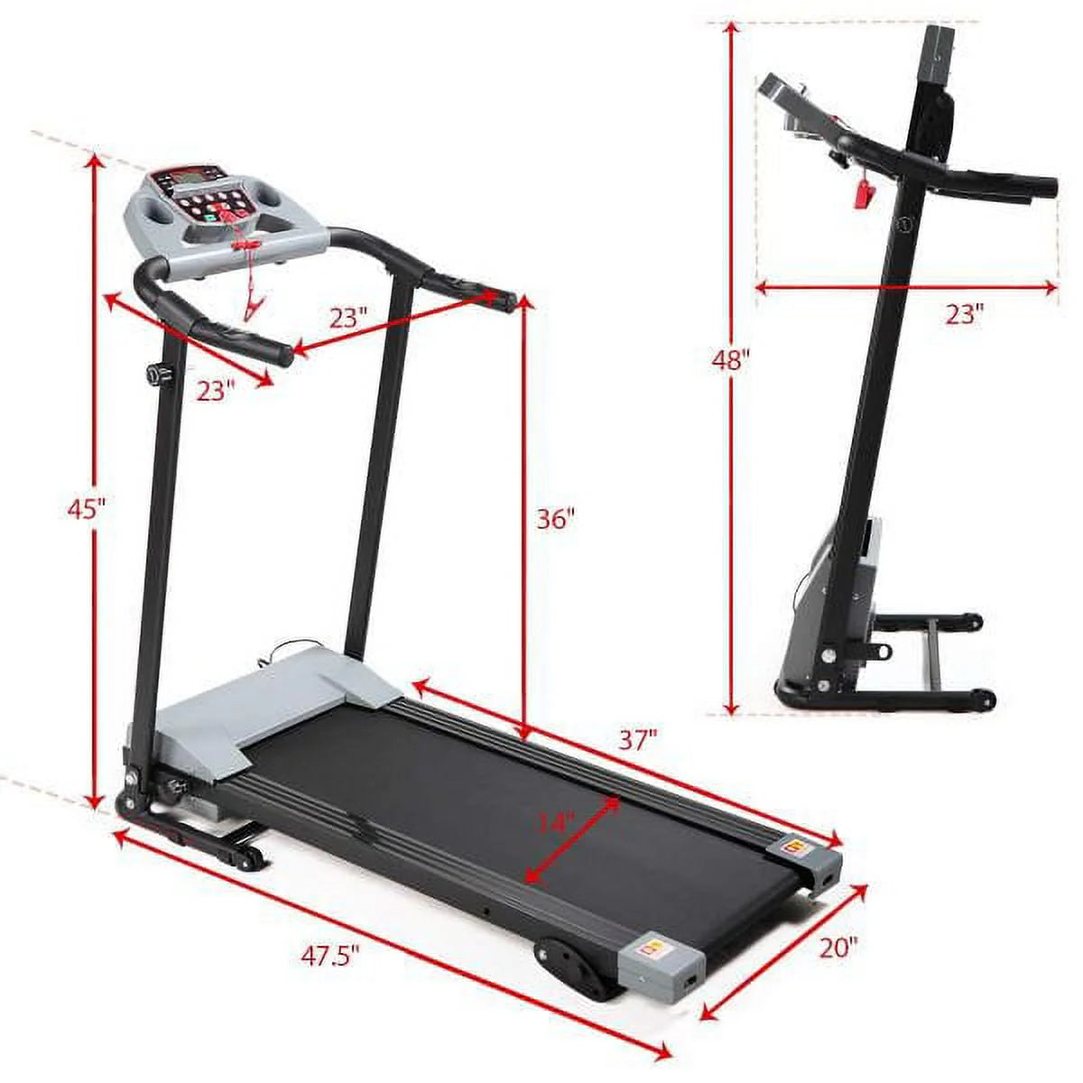 Folding Electric Treadmill 7.0 MPH Y2043