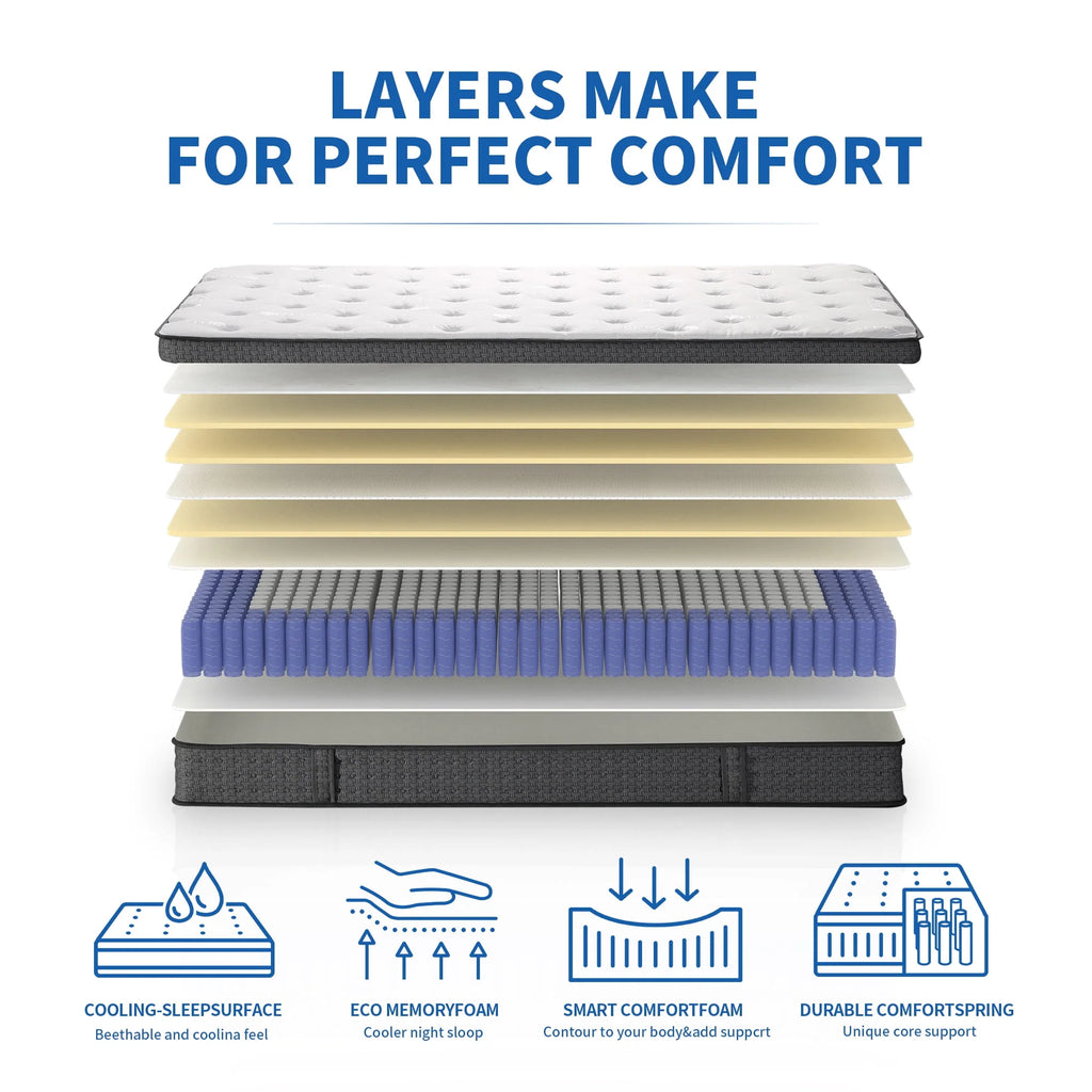 12 inch Full Size Gel Memory Foam Hybrid Mattress B55290