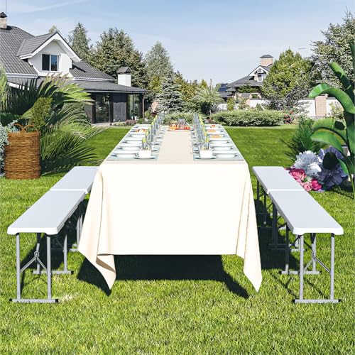 White 6ft Plastic Folding Bench 2 Pack H610214