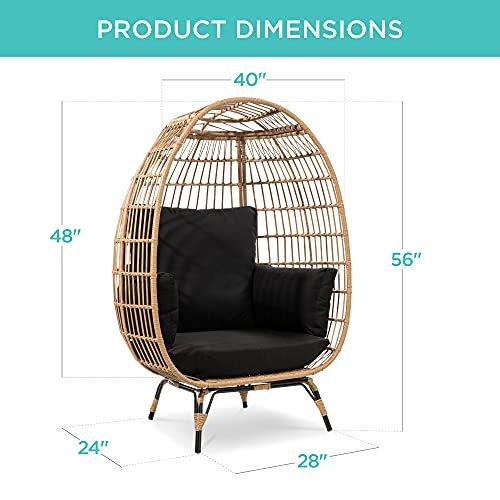 Oversized Wicker Egg Chair with 4 Cushions O295