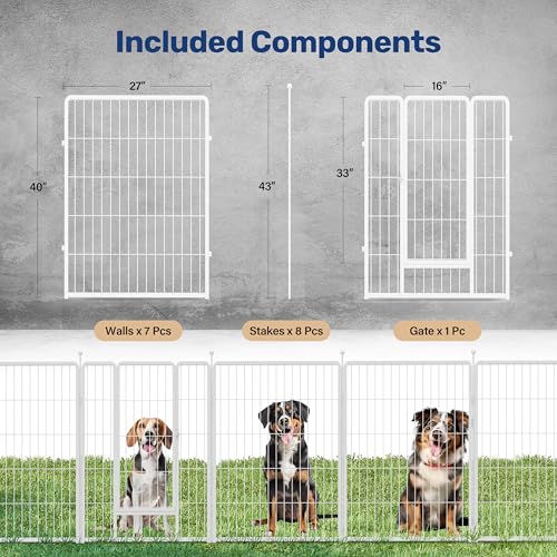 40 Inch 8 Panels Heavy Duty Metal Dog Playpen I6725