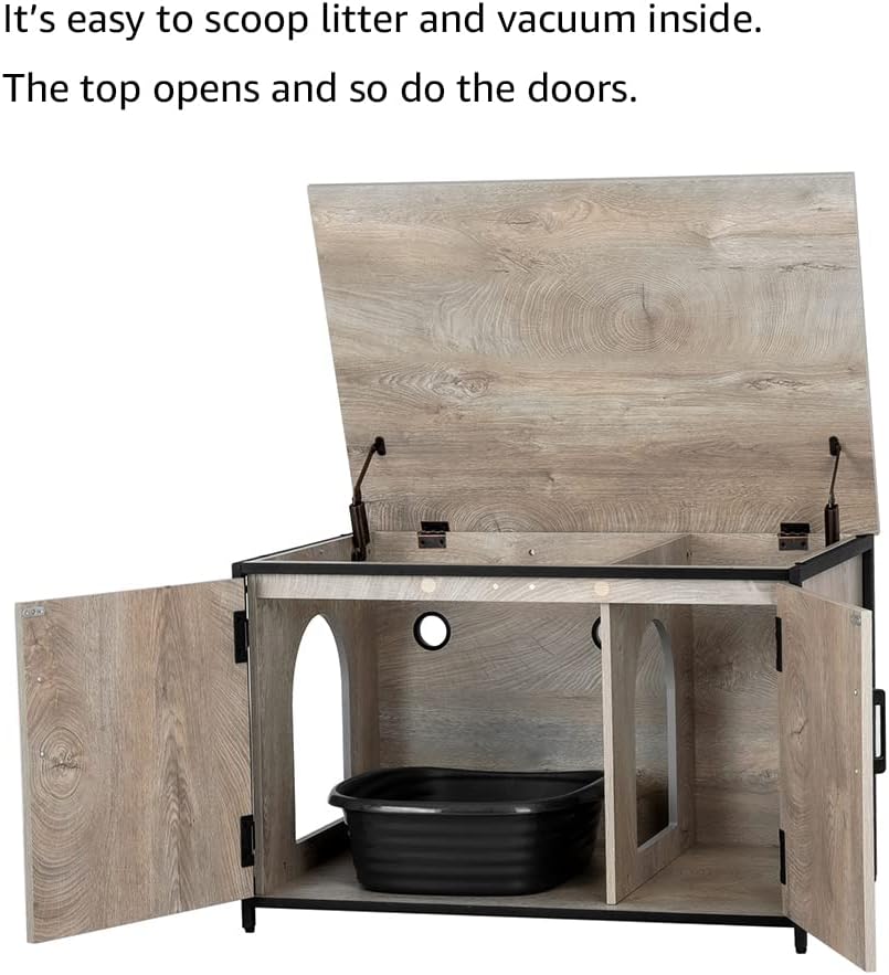 Cat Litter Box Enclosure with Metal Frame Y4725