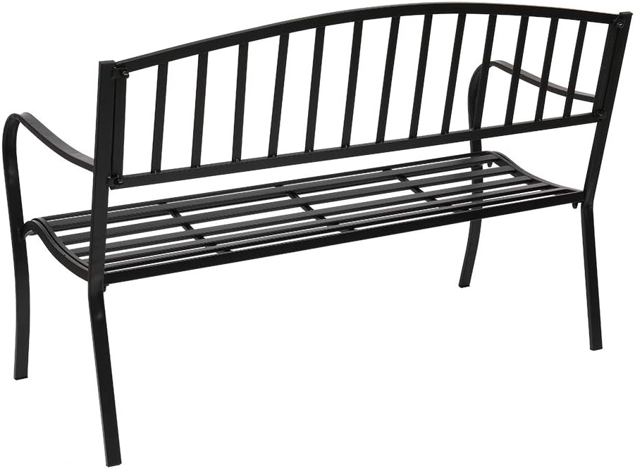 Black Metal Patio Bench B94892