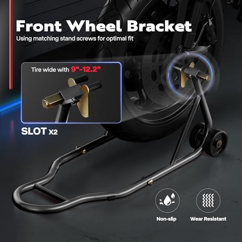 Black Motorcycle Stands 882 Lbs Capacity Front Rear Wheels Lift G923459