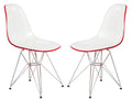 White Red Set of 2 Dining Side Chair J7292