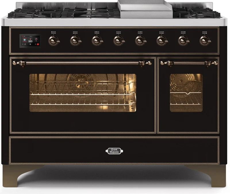 48 Dual Fuel Propane Gas Range in Glossy Black J259572