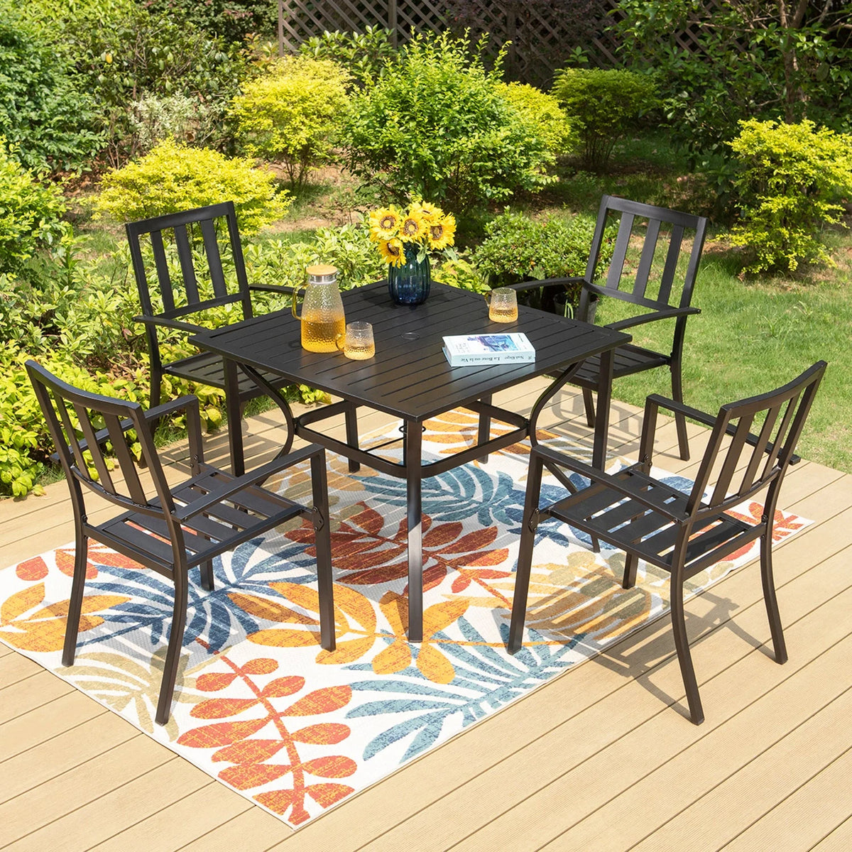 5 Pcs Metal Patio Dining Set T370