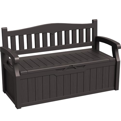 80 Gallon Black Storage Bench Deck Box S589