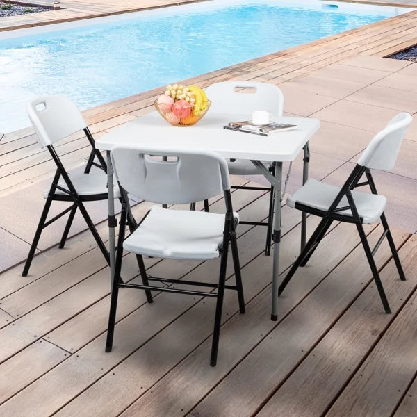 White 4 Pack Plastic Folding Chairs Y395462