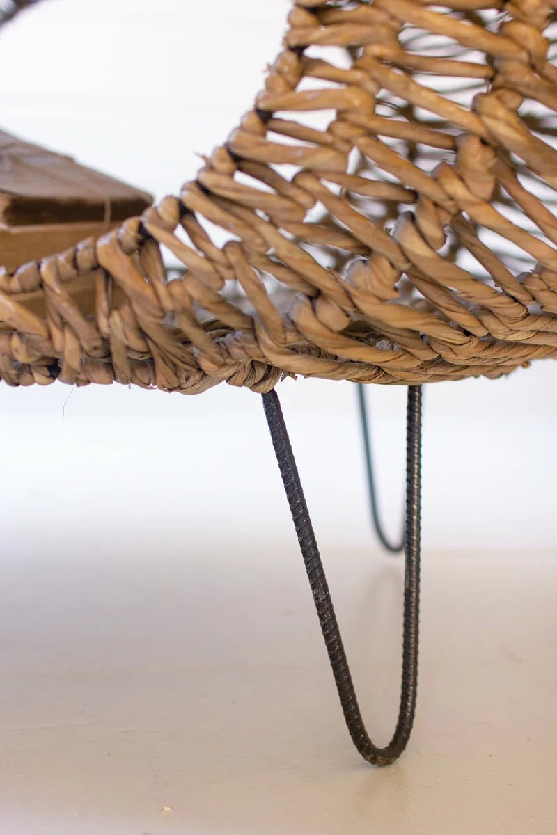 Woven Oval Coffee Table with Open Storage L1256