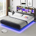 Queen Upholstered Platform Bed with Headboard Storage D900947