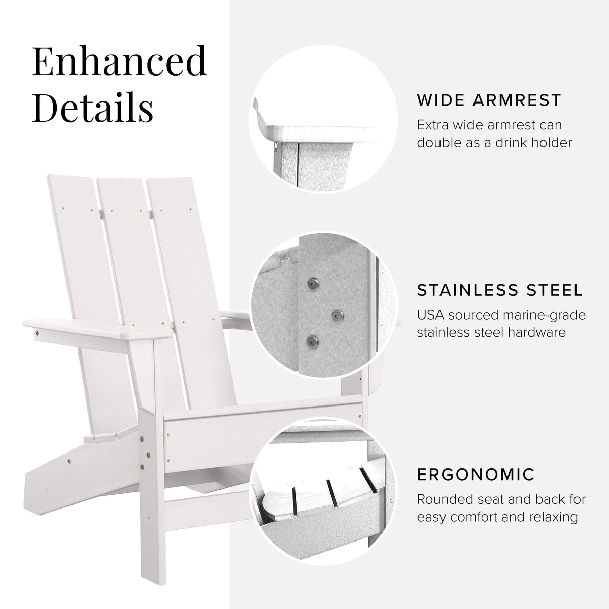 Oversized White Adirondack Chairs N230