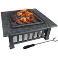 32 Outdoor Square Metal Wood Burning Fire Pit H706