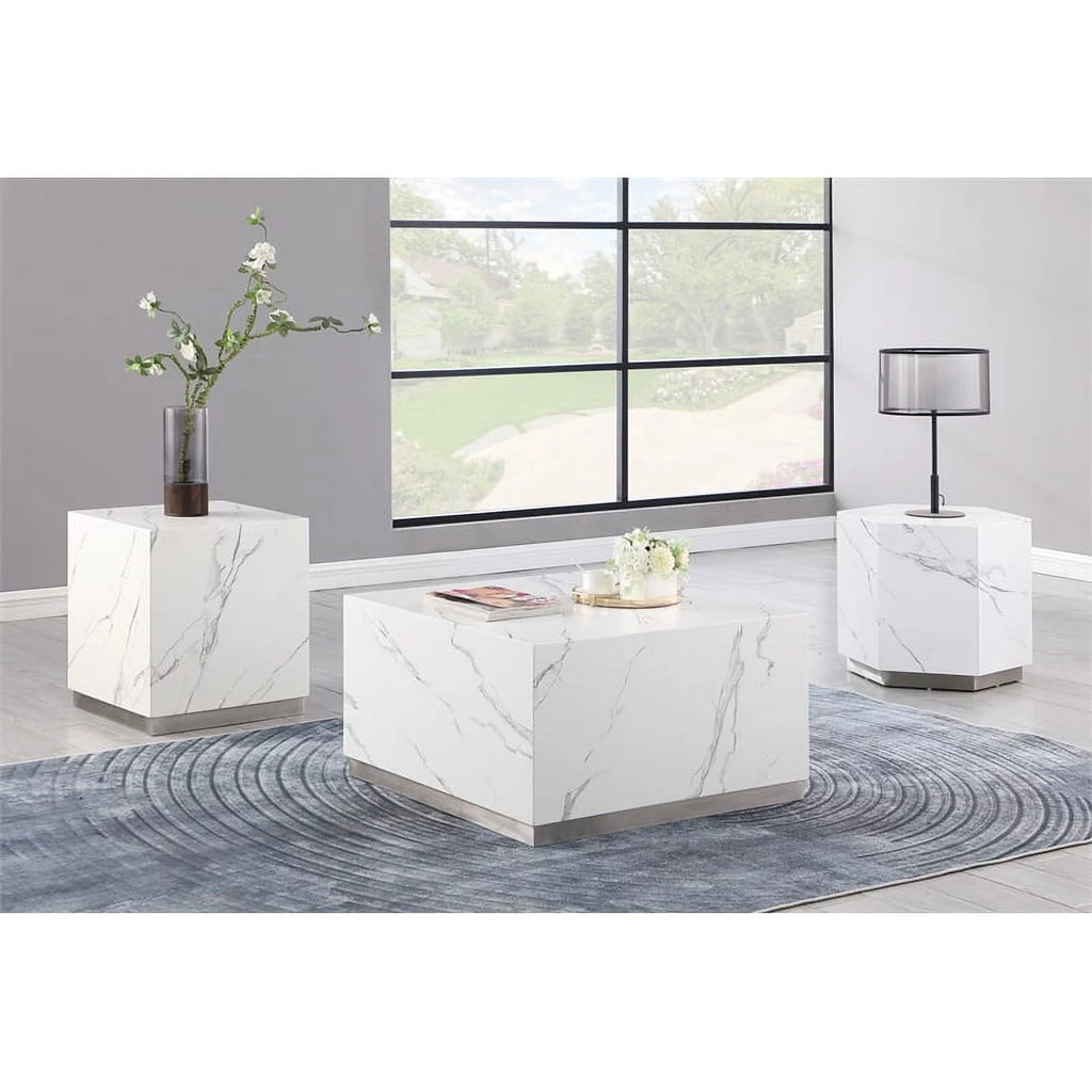 Square Faux Marble Coffee Table M697