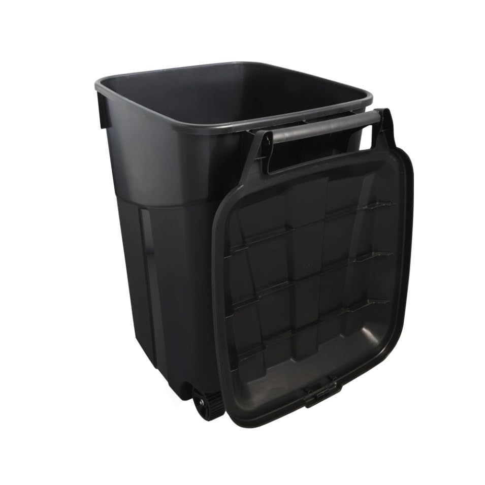 45 Gallon Heavy Duty Plastic Trash Cans with Lid and Wheels M3006