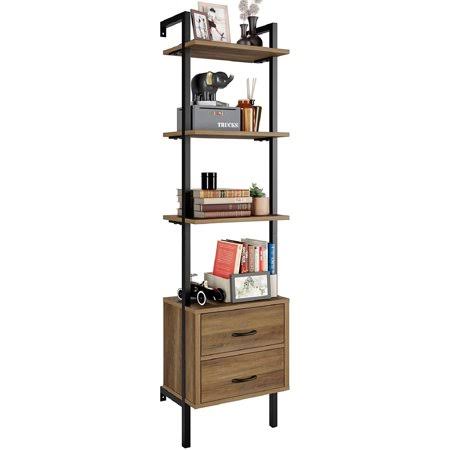 4-Tier Ladder Bookshelf with 2 Drawers O35279