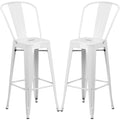 White Metal Barstool 2 Stools V18362