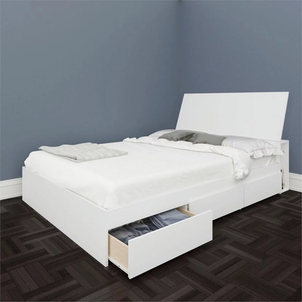Modern White 2 Piece Full Size Storage Bedroom Set G28142
