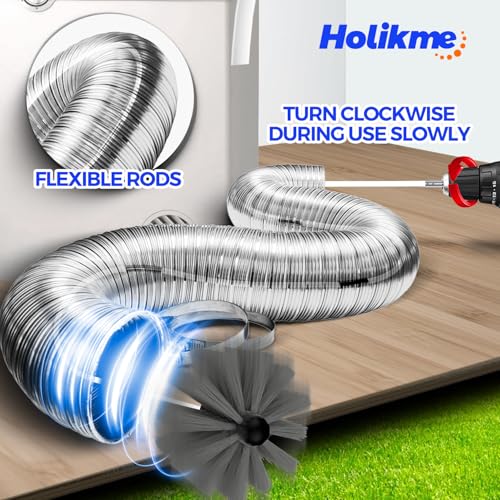 30 Feet Dryer Vent Cleaner Kit Flexible Lint Brush K703592
