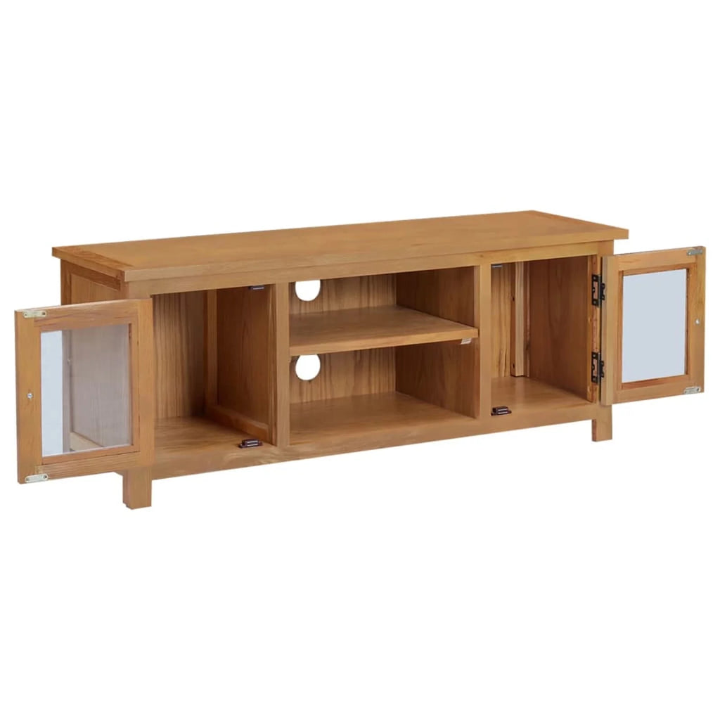 Oak Wood TV Cabinet with 2 Glass Doors B822