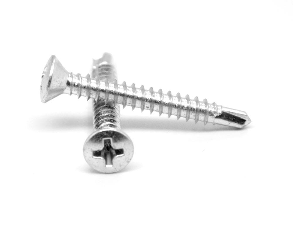 #8-18 x 1 3/4 Self Drilling Screw Phillips Oval Head Zinc Plated U4429