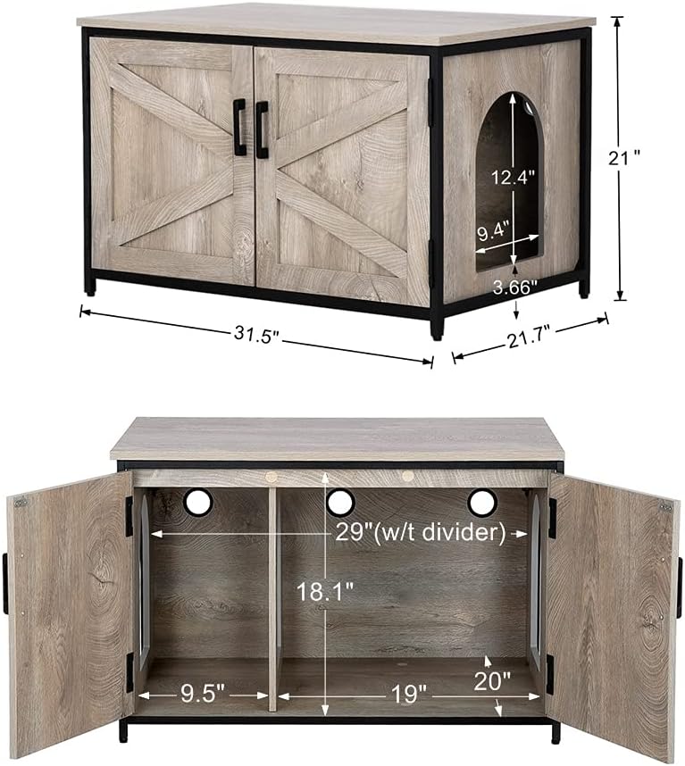 Cat Litter Box Enclosure with Metal Frame Y4725