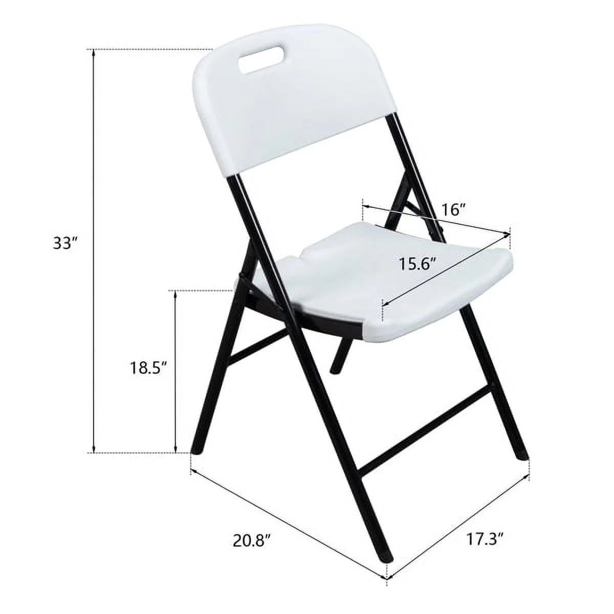 White 4 Pack Plastic Folding Chairs Y395462
