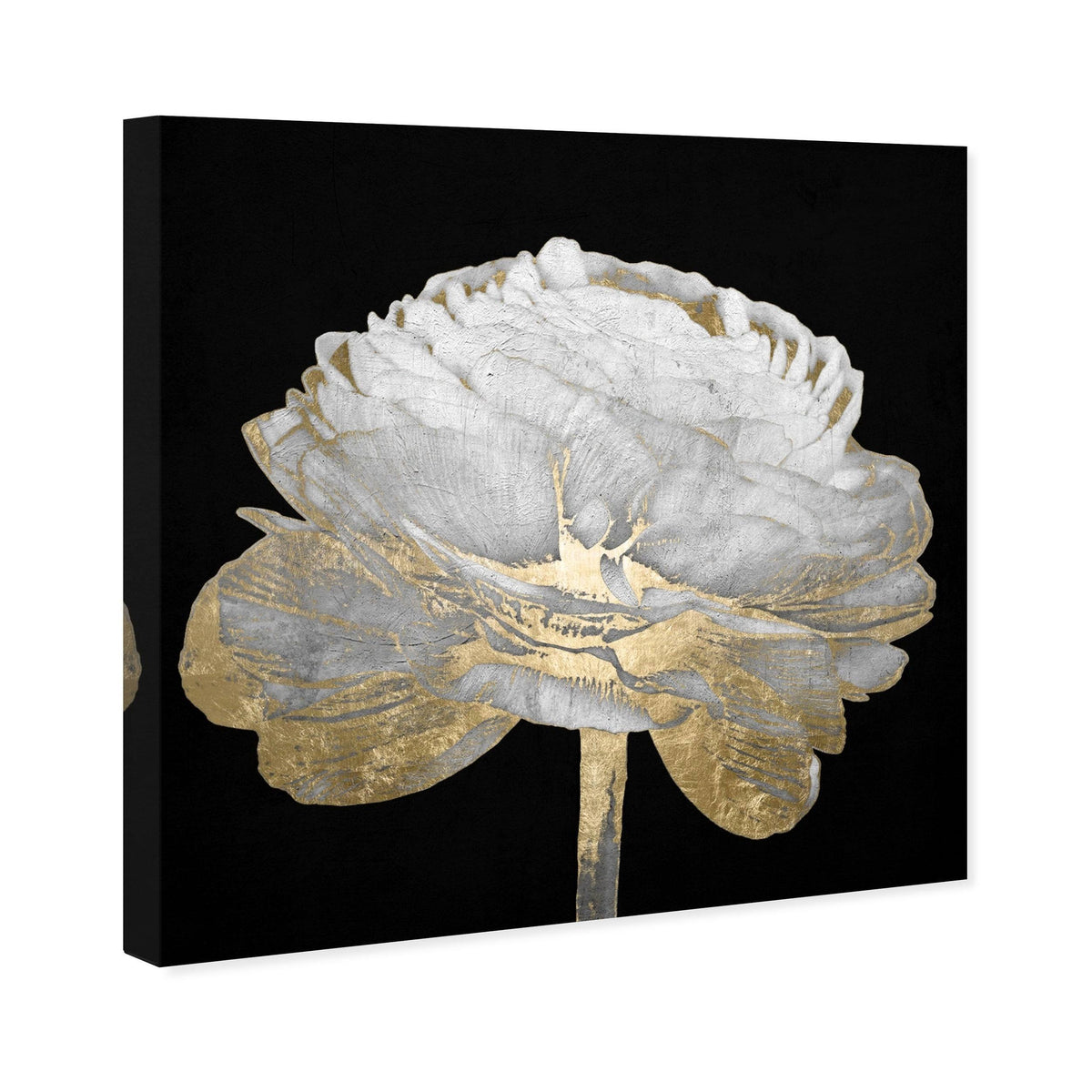 Black Gold Floral Canvas H156732