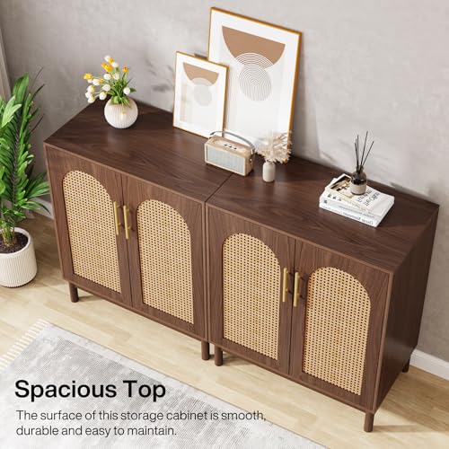 Set of 2 Rattan Sideboard Buffet with Storage W502
