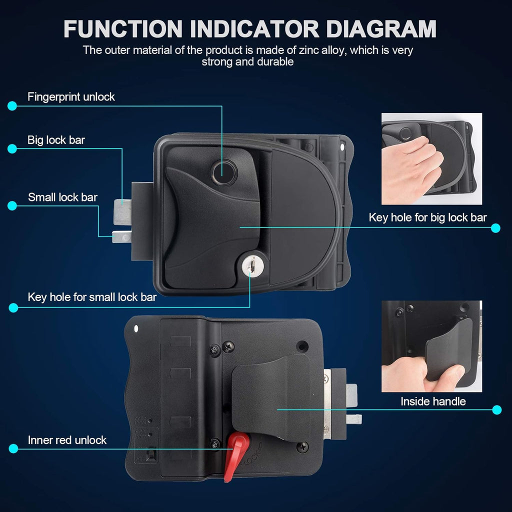 RV Door Lock with Fingerprint Unlock I117