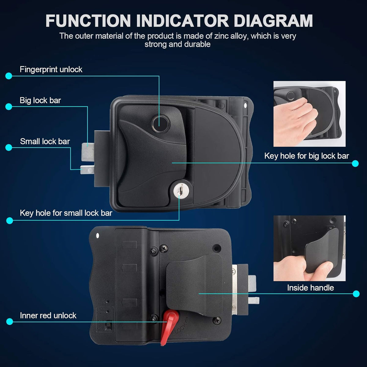 RV Door Lock with Fingerprint Unlock I117