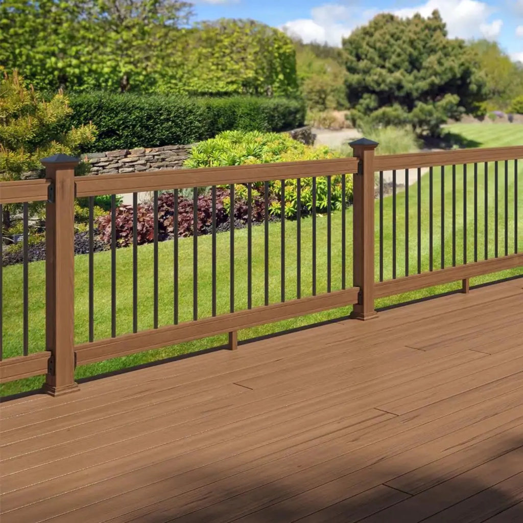6 ft. Wood Railing Kit with Aluminum Round Balusters O485844