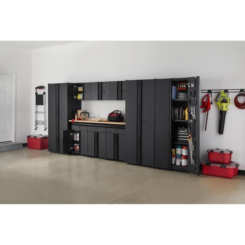 10-Piece Welded Steel Garage Storage System in Black D28461