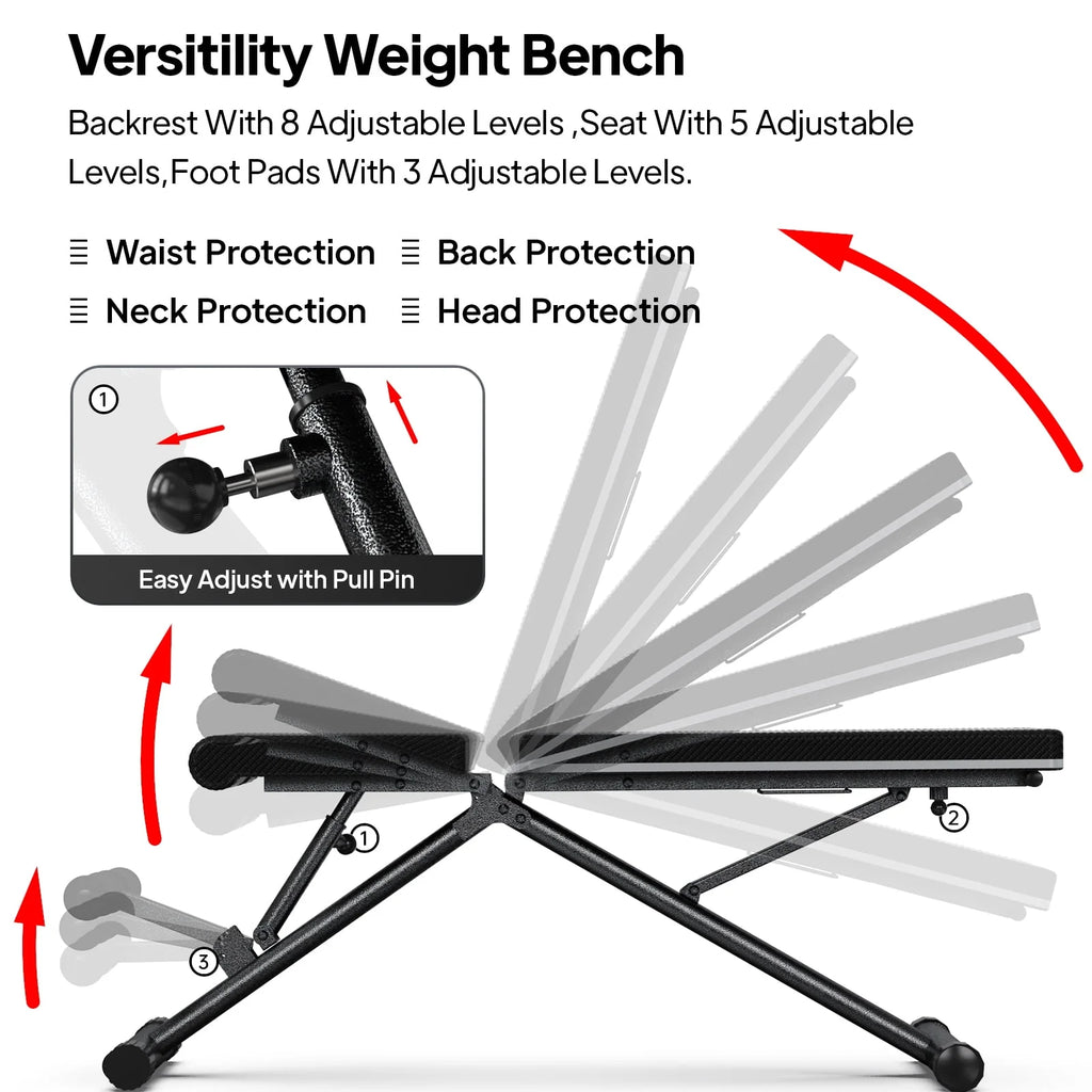 Foldable Adjustable Weight Bench K63366