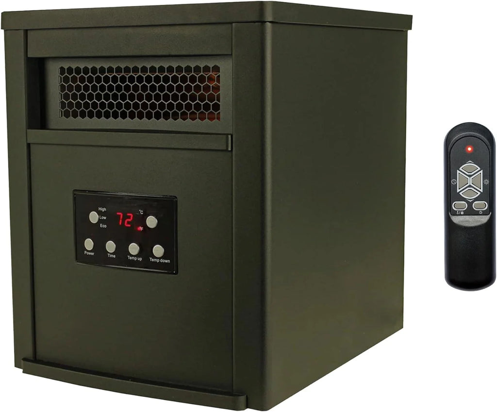 1500W Portable Electric Infrared Quartz Space Heater with Remote Control Black 2 Pack J864