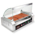 Commercial Electric 18 Hot Dog 7 Roller Grill Cooker Machine 900-Watt with Cover M6911