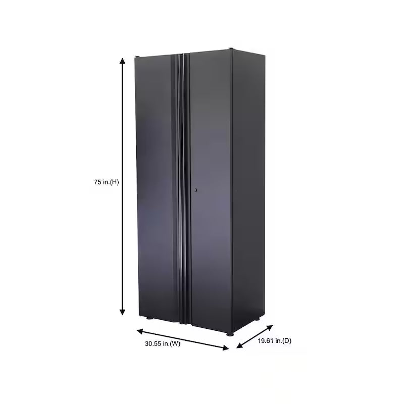 Black 24-Gauge Steel Freestanding Garage Cabinet U343