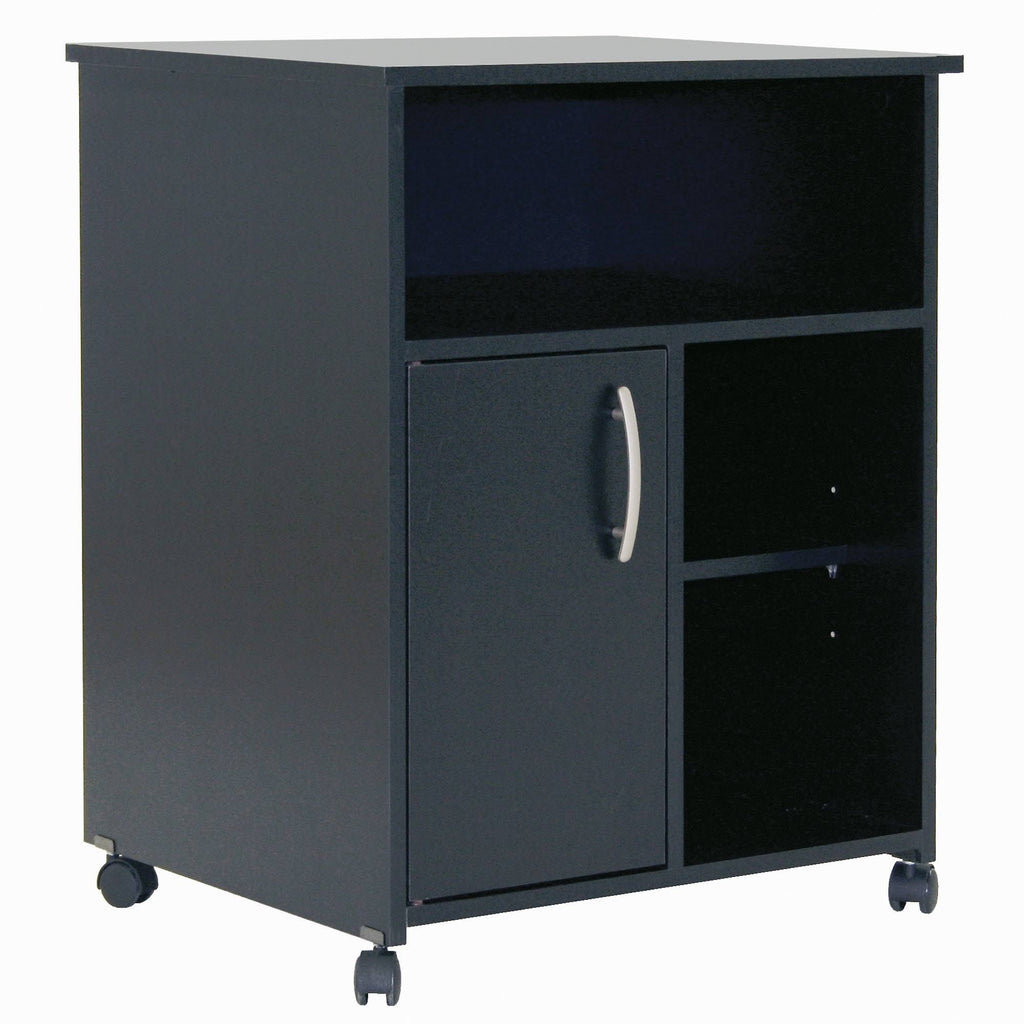 Soft Gray Microwave Cart with Storage on Wheels V181590